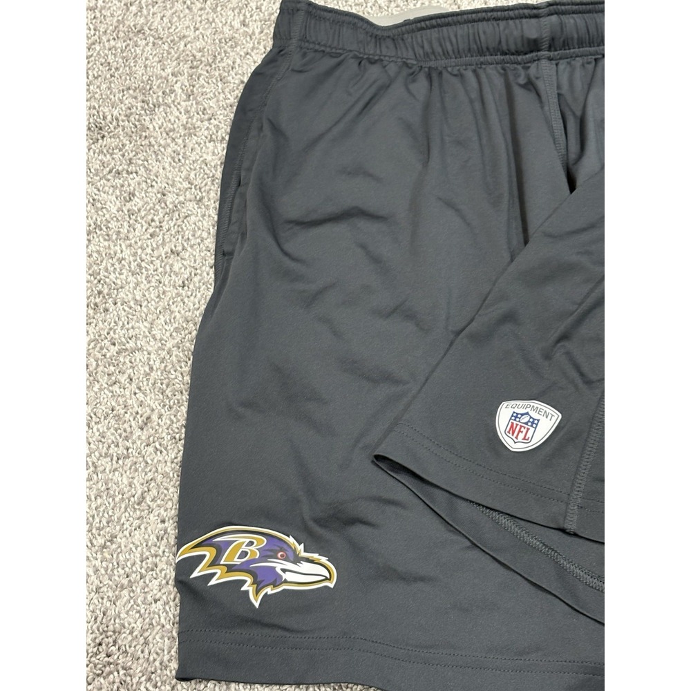 Nike Baltimore Ravens NFL Equipment Dri-FIT Training Shorts Mens XL Black Grey